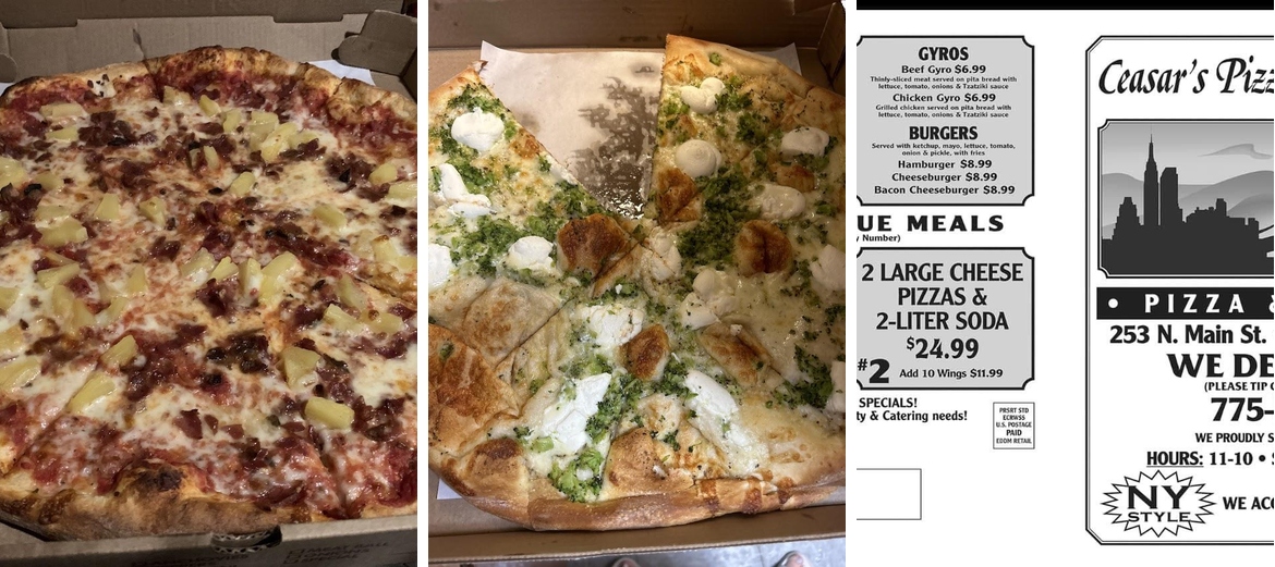 Ceasars Pizza Menu